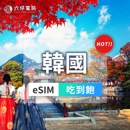 韓國eSIM推薦｜5G吃到飽3-30天｜六仔電訊
